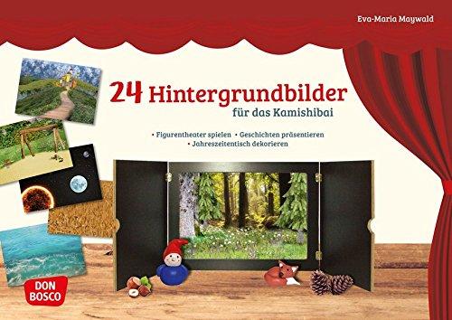 24 Hintergrundbilder für das Kamishibai: Figurentheater spielen – Geschichten präsentieren – Jahreszeitentisch dekorieren