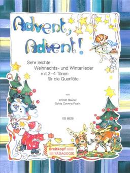 Advent, Advent! Sehr leichte Weihnachts- und Winterlieder für Flöte, Flöte 2 (Klavier/Gitarre) (EB 8826)