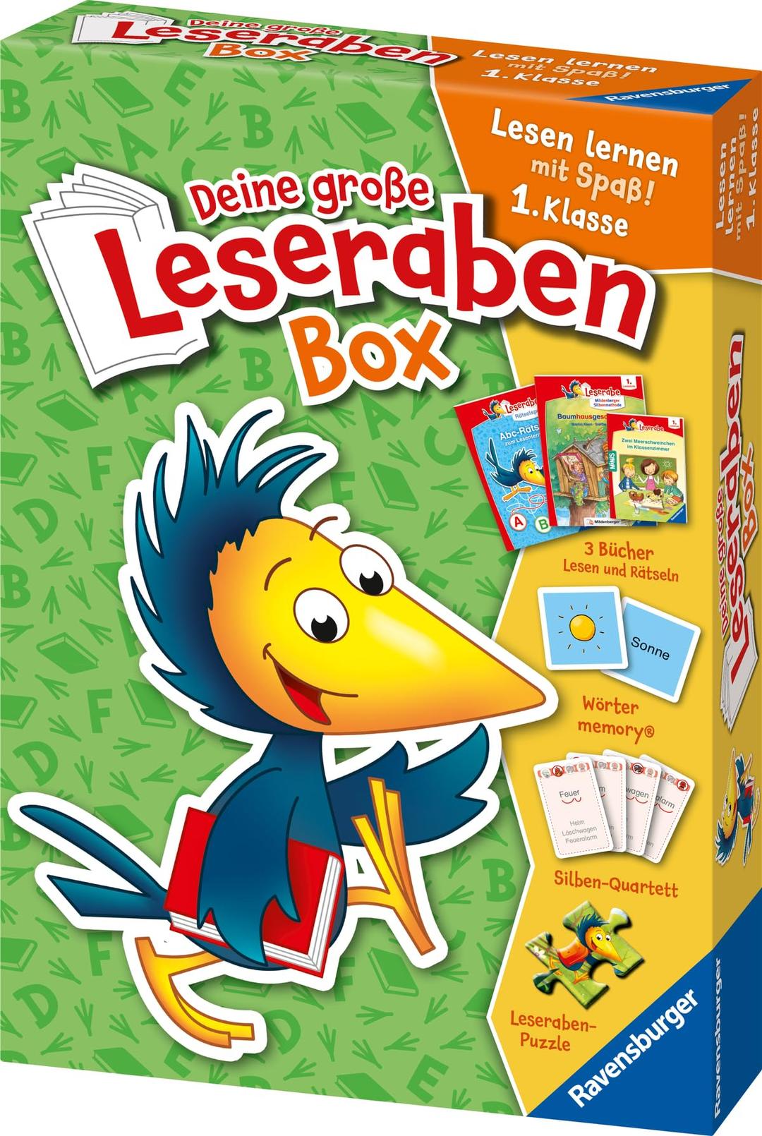 Deine große Leseraben-Box - lesen lernen mit Spaß 1. Klasse - Erstlesebücher, Spiele, Sticker und vieles mehr