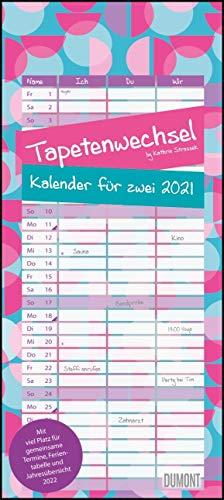 Tapetenwechsel 2021 ‒ Kalender für zwei ‒ Notizkalender ‒ Partner-Planer ‒ Format 22 x 49,5 cm