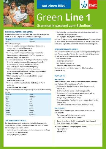 Green Line 1 - Auf einen Blick: Grammatik passend zum Schulbuch - Klappkarte (6 Seiten)