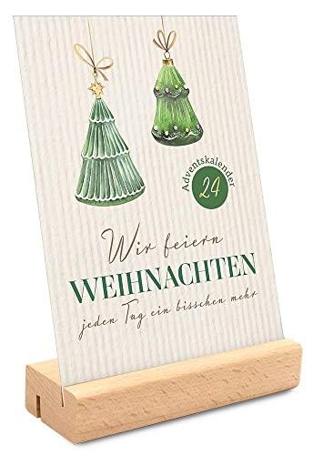 Wir feiern Weihnachten - Adventskalender mit Holzaufsteller: Jeden Tag ein bisschen mehr