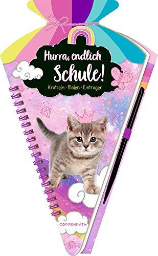 Schultüten-Kratzelbuch - Cosmic School - Hurra, endlich Schule! (Kätzchen): Kratzeln, Malen, Eintragen