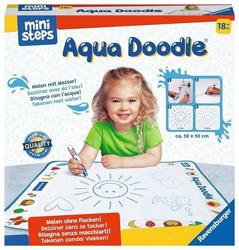 Ravensburger ministeps 4178 Aqua Doodle - Erstes Malen für Kinder ab 18 Monate, Malset für fleckenfreien Malspaß mit Wasser, inklusive Matte und Stift