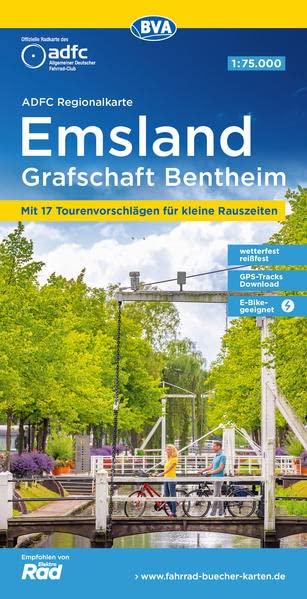 ADFC-Regionalkarte Emsland Grafschaft Bentheim mit Tagestouren-Vorschlägen, 1:75.000, reiß- und wetterfest, GPS-Tracks Download: Mit Internationalem Naturpark Moor (ADFC-Regionalkarte 1:75000)