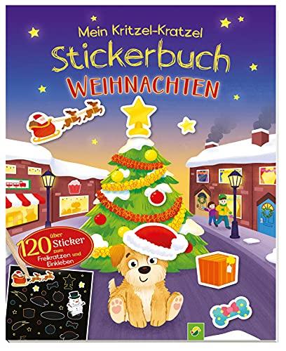 Mein Kritzel-Kratzel-Stickerbuch Weihnachten mit Bambus-Stick: Über 120 Sticker zum Freikratzen und Einkleben für Kinder ab 4 Jahren