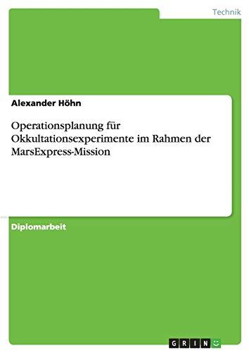 Operationsplanung für Okkultationsexperimente im Rahmen der MarsExpress-Mission