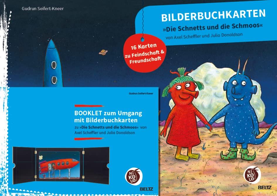 Bilderbuchkarten »Die Schnetts und die Schmoos« von Axel Scheffler und Julia Donaldson: 16 Karten zu Freundschaft und Feindschaft, Booklet zum Umgang mit Bilderbuchkarten