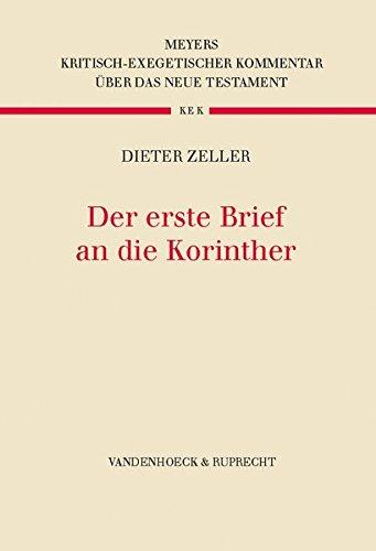 Der erste Brief an die Korinther (Kritisch-Exegetischer Kommentar Uber Das Neue Testament) (Kritisch-exegetischer Kommentar über das Neue Testament)