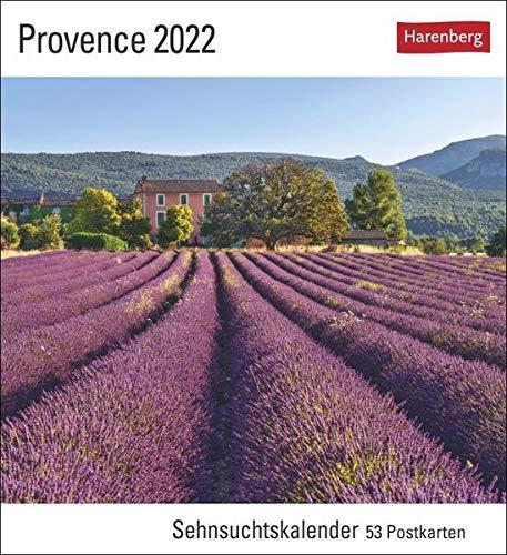 Provence Sehnsuchtskalender 2022 - Reisekalender - Postkartenkalender mit Wochenkalendarium - 53 perforierte Postkarten - zum Aufstellen oder ... x 17,5 cm: Sehnsuchtskalender, 53 Postkarten