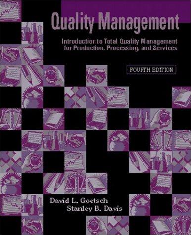 Quality Management: Introduction to Total Quality Management for Production, Processing, and Services