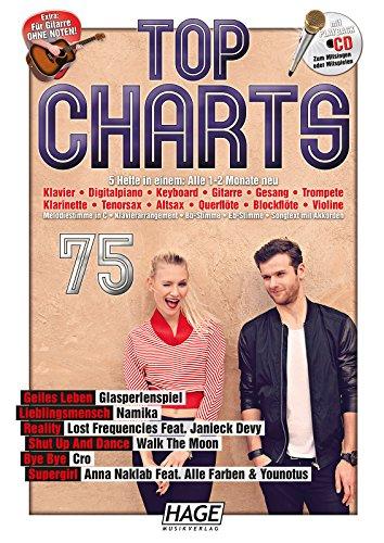 Top Charts 75 mit CD: Die 6 besten aktuellen Hits aus den Charts in einer Ausgabe!