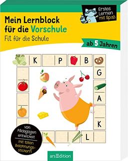 Mein Lernblock für die Vorschule – Fit für die Schule: Von Pädagogen entwickelt – mit tollen Belohnungsstickern – ab 5 Jahren | Übungen und Rätsel für Kindergarten- und Vorschulkinder