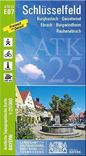 ATK25-E07 Schlüsselfeld (Amtliche Topographische Karte 1:25000): Burghaslach, Geiselwind, Ebrach, Burgwindheim, Rauhenebrach (ATK25 Amtliche Topographische Karte 1:25000 Bayern)