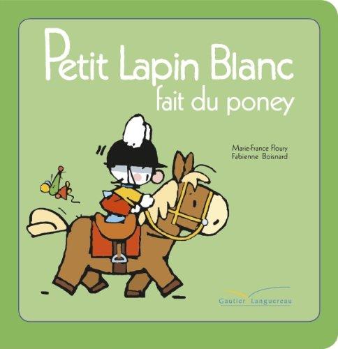 Petit Lapin blanc fait du poney