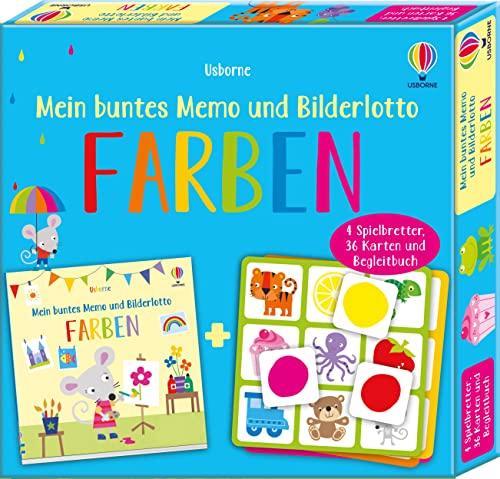 Mein buntes Memo und Bilderlotto: Farben: mit 36 Karten, 4 Spielbrettern und Begleitbuch (Usborne Memo-und-Bilderlotto-Reihe)