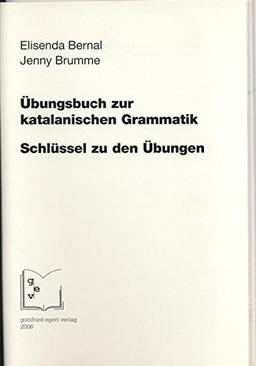 Übungsbuch zur katalanischen Grammatik: Schlüssel zu den Übungen