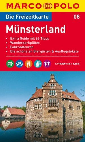 MARCO POLO Freizeitkarte Münsterland 1:110.000: Extra Guide mit 66 Tipps / Wanderparkplätze / Fahrradtouren / Die schönsten Biergärten & Ausflugslokale