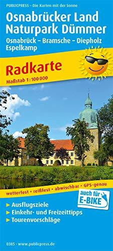 Osnabrücker Land - Naturpark Dümmer, Osnabrück - Bramsche - Diepholz - Espelkamp: Radkarte mit Ausflugszielen, Einkehr- & Freizeittipps, wetterfest, ... GPS-genau. 1:100000 (Radkarte / RK)