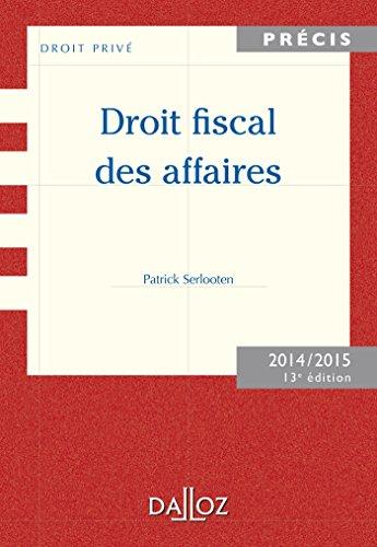 Droit fiscal des affaires : 2014-2015