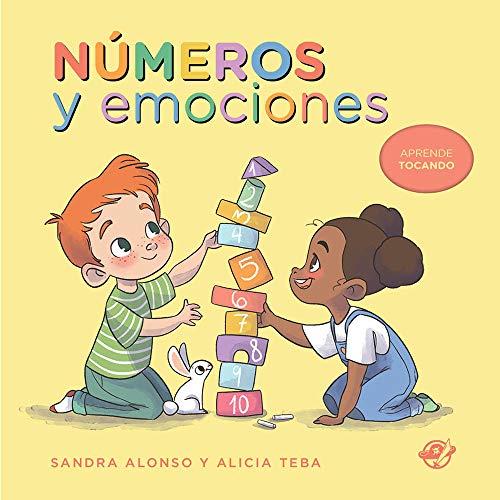 Números y emociones - Libro para niños de 2 años: Libro de cartón: Aprende tocando con bajo relieve