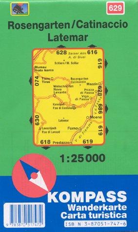 Kompass Karten, Rosengarten, Catinaccio, Latemar (Carte de Randon)