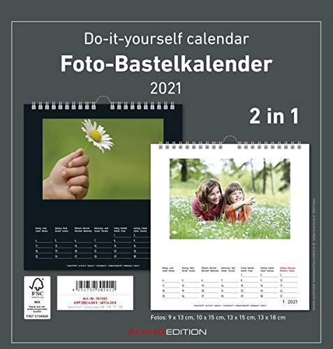 Foto-Bastelkalender 2021 - 2 in 1: schwarz und weiss - Do it yourself calendar 21x22 cm - datiert - Foto-Kalender - Alpha Edition