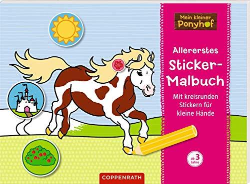 Mein kleiner Ponyhof: Allererstes Sticker-Malbuch: Mit kreisrunden Stickern für kleine Hände