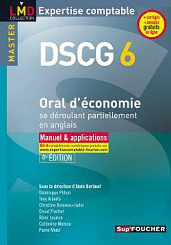 DSCG 6 oral d'économie se déroulant partiellement en anglais : manuel & applications