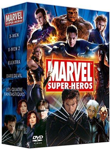 Super Heros Marvel : 4 Fantastiques (2 DVD) / Elektra (1 DVD) / X-Men 1.5 (2 DVD) / X-Men 2 (2 DVD) / Daredevil (2 DVD) / 1 DVD Bonus Marvel / 1 BD Edition limitée - Coffret 10 DVD [FR Import]