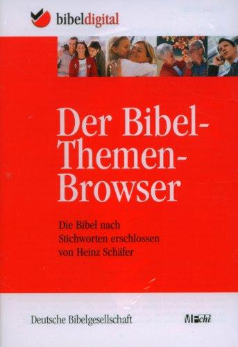 Bibelausgaben, Deutsche Bibelgesellschaft : Der Bibel-Themen-Browser, 1 CD-ROM Die Bibel nach Stichworten erschlossen. Bibeltext (Lutherbibel 1984) und Themenkonkordanz mit über 800 Stichwörtern und Bibelprogramm MFchi. Für Windows ab 98