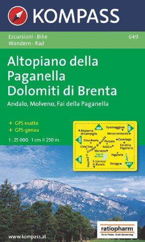 Altopiano della Paganella - Dolomiti di Brenta 1 : 25 000: Wanderkarte mit Radrouten. GPS-genau