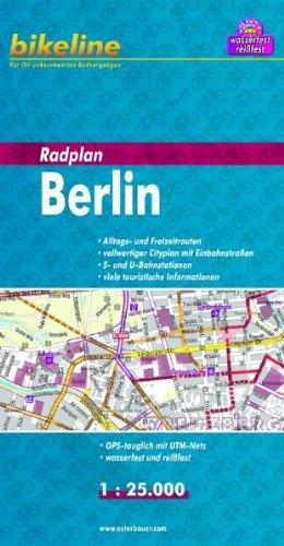 bikeline Radplan: Berlin, Alltags- und Freizeitrouten, vollwertiger Cityplan mit Einbahnstraßen, S- und U-Bahnstationen, touristische Infos. 1:25 000, wasserfest/reißfest, GPS-tauglich mit UTM-Netz