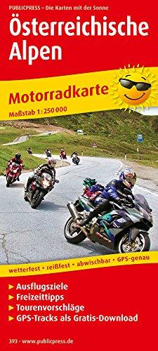 Österreichische Alpen: Motorradkarte mit Ausflugszielen, Einkehr- & Freizeittipps und Tourenvorschlägen, wetterfest, reissfest, abwischbar, GPS-genau. 1:250000