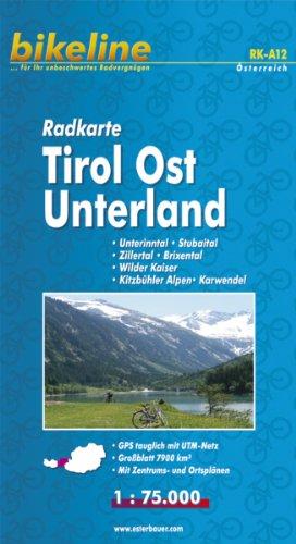 Bikeline Radkarte Tirol Ost Unterland. 1 : 75 000. Mit UTM-Netz. (RK-A12) Unterinntal, Stubaital, Zillertal, Wilder Kaiser-Brixental, Kitzbüheler Alpen, Karwendel, GPS-tauglich