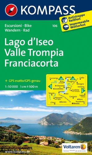 Lago d'Iseo - Valle Trompia - Franciacorta: Wanderkarte mit Radrouten. GPS-genau. 1:50000