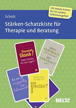 Stärken-Schatzkiste für Therapie und Beratung: 120 Karten mit 16-seitigem Booklet in stabiler Box, Kartenformat 15,2 x 10,7 cm