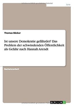 Ist unsere Demokratie gefährdet? Das Problem der schwindenden Öffentlichkeit als Gefahr nach Hannah Arendt