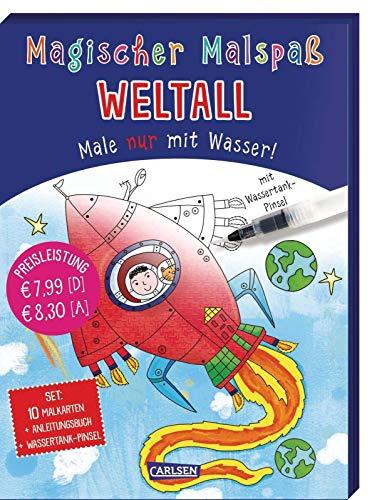 Magischer Malspaß: Weltall: Male nur mit Wasser! Set mit Anleitungsheft, Wassertank-Pinsel und 10 Zauberkarten