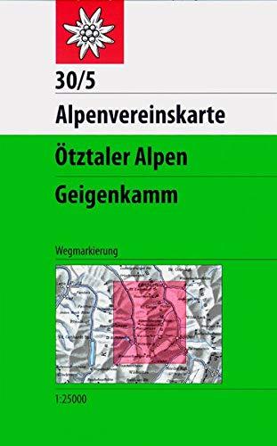 Ötztaler Alpen, Geigenkamm: Wegmarkierung (Alpenvereinskarten)