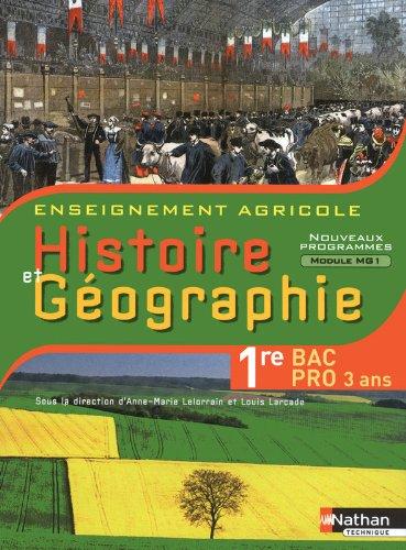 Histoire et géographie, 1re bac pro 3 ans : enseignement agricole : nouveaux programmes module MG1, objectif 3