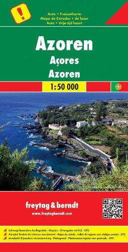 Freytag Berndt Autokarten, Azoren, besondere Ausflugsziele - Maßstab 1:50.000: Achtung! Besondere Ausflugsziele. Cityplan. Ortsregister mit Postleitzahlen. GPS