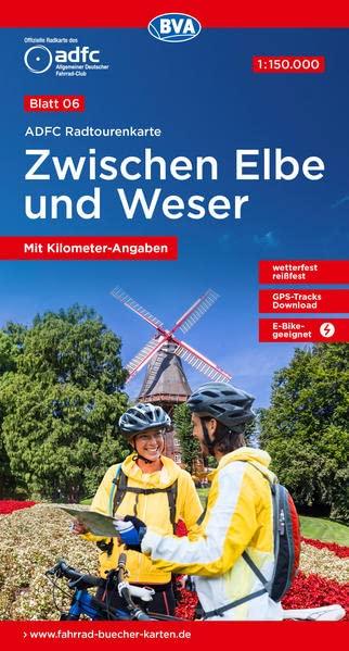 ADFC-Radtourenkarte 6 Zwischen Elbe und Weser 1:150.000, reiß- und wetterfest, GPS-Tracks Download (ADFC-Radtourenkarte 1:150000)