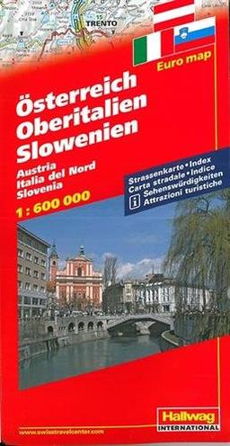 Hallwag Straßenkarten, Österreich, Oberitalien, Slowenien (Hallwag Strassenkarten)