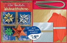 Wir basteln Weihnachtssterne: Mit 120 Papierbögen, 48 Papierstreifen und 4 Kartonschablonen