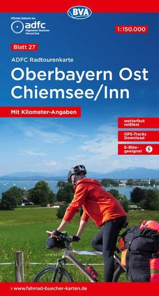 ADFC-Radtourenkarte 27 Oberbayern Ost / Chiemsee / Inn 1:150.000, reiß- und wetterfest, GPS-Tracks Download (ADFC-Radtourenkarte 1:150000)