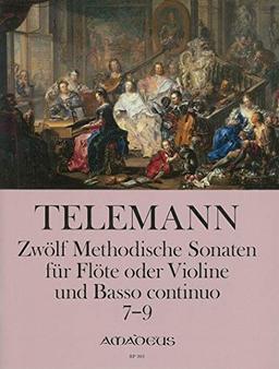 TELEMANN - Sonatas Metodicas (12) Vol.3: nº 7 a 9 para Violin (Flauta) y Piano (Michel/Gevert)