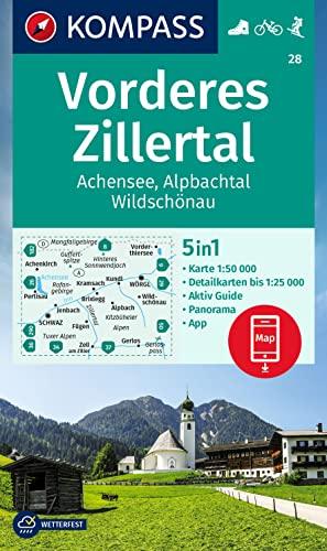 KOMPASS Wanderkarte 28 Vorderes Zillertal: Wanderkarte mit Radrouten. GPS-genau. 1:25000 (KOMPASS-Wanderkarten, Band 28)