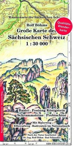 Große Karte der Sächsischen Schweiz 1 : 30 000. Regenfest: Wanderkarte der Sächsischen Schweiz