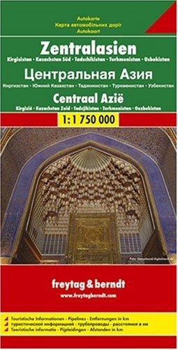 Zentralasien-Kasachstan Süd-Kirgisistan-Tadschikistan-Turkmenistan-Usbekistan. Autokarte. 1 : 1 750 000.